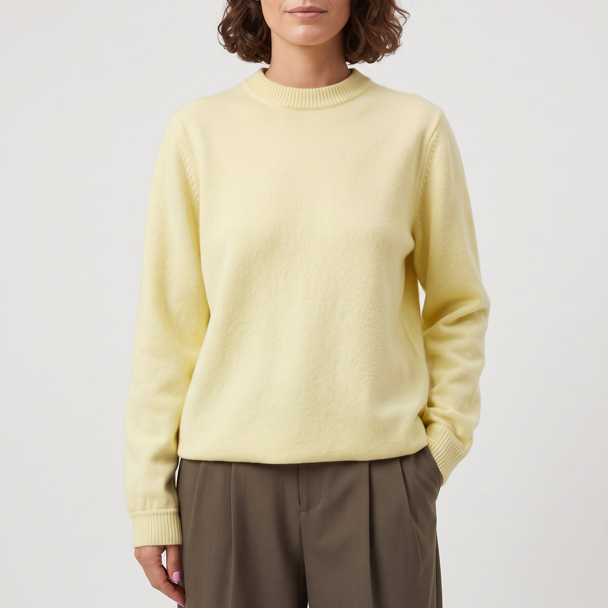 Pastel Yellow Crewneck Knit