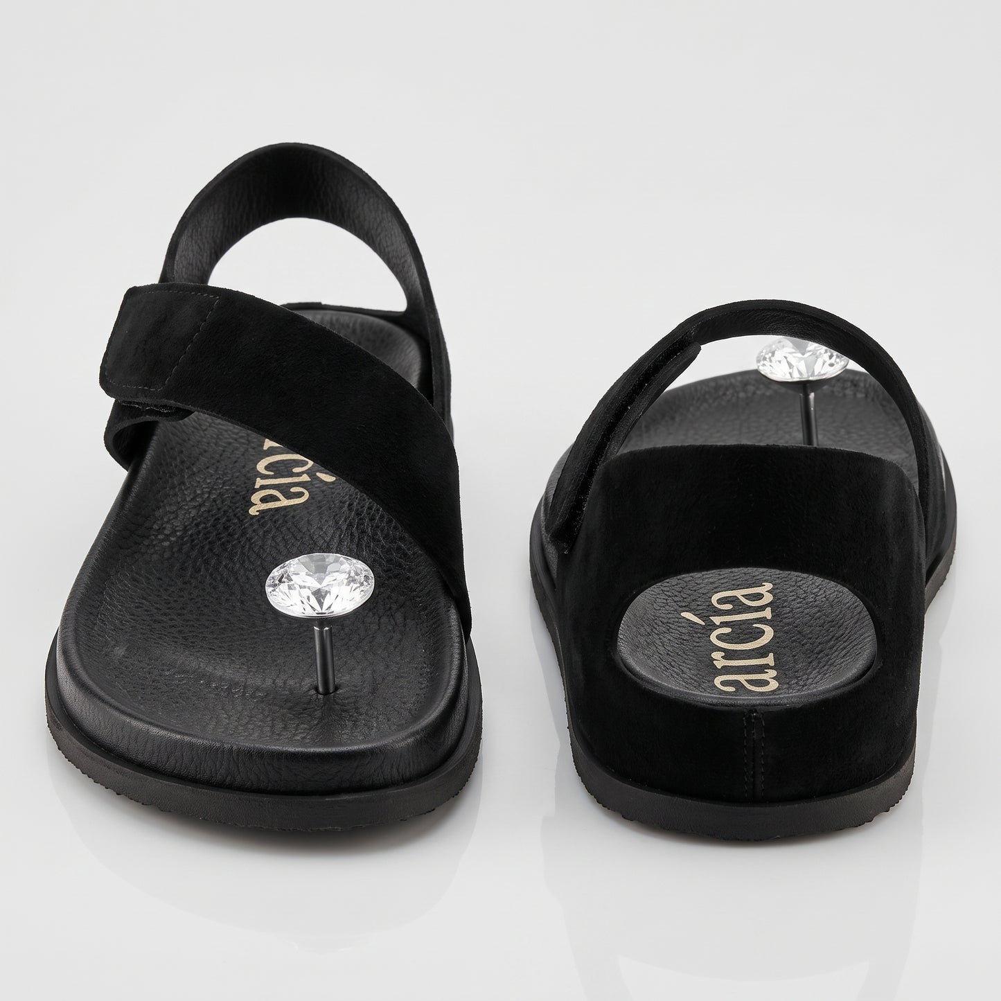 Crystal Embellished Suede Sandals