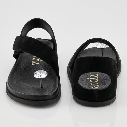Crystal Embellished Suede Sandals