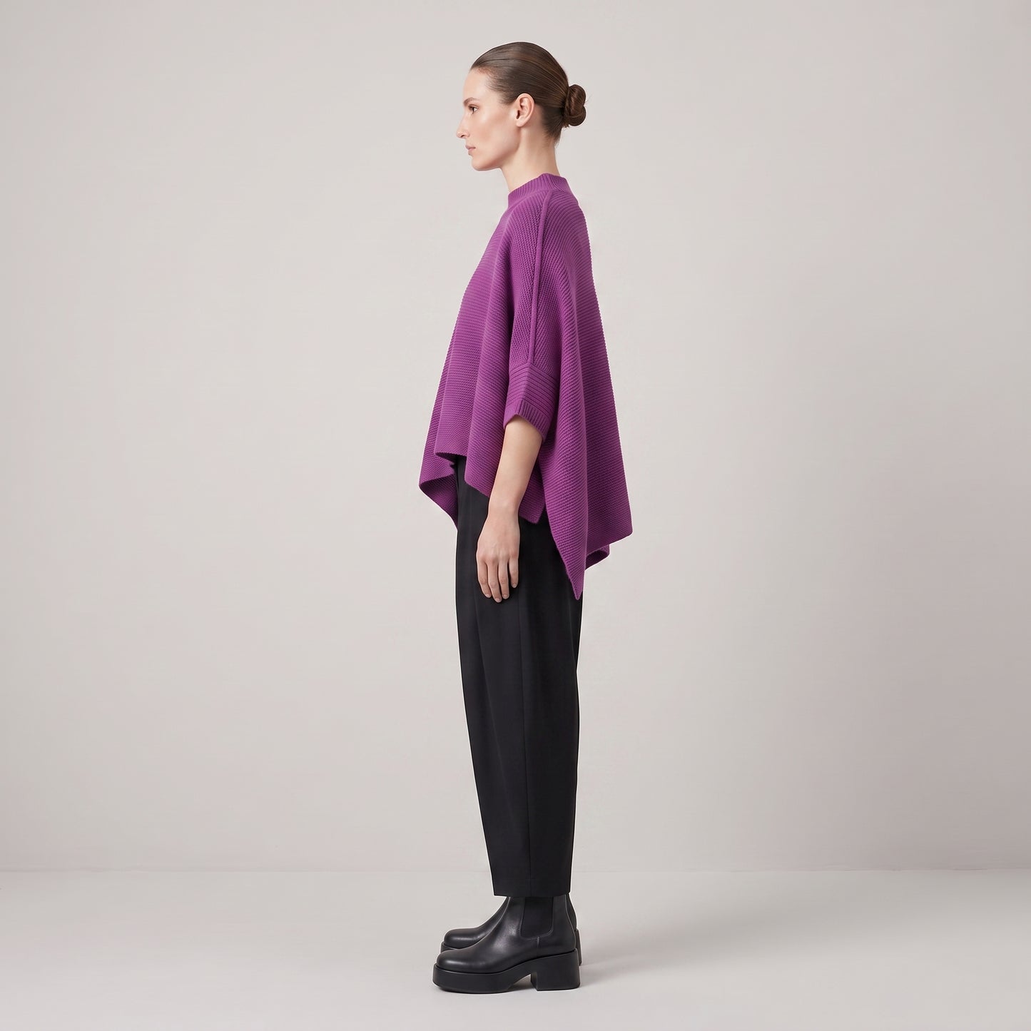 Vibrant Asymmetric Mock-Neck Sweater