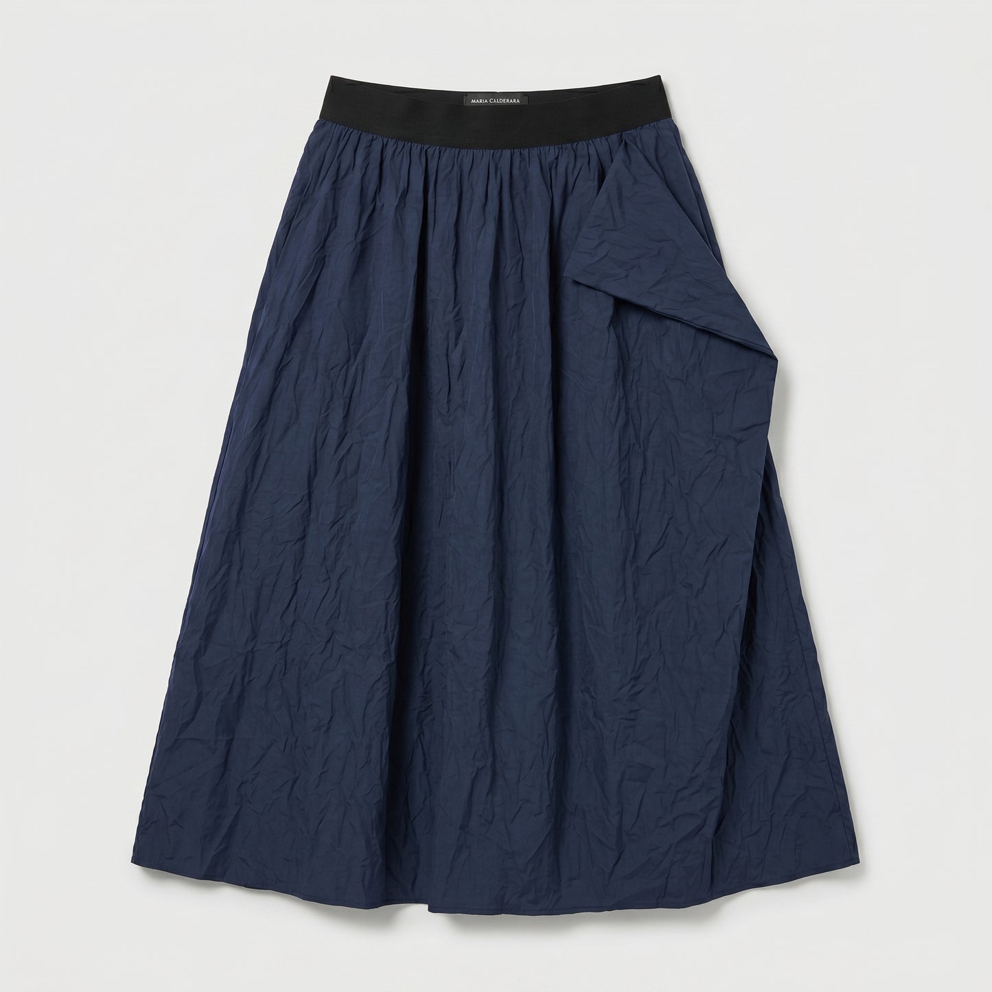 Asymmetric Crinkled Midi Skirt