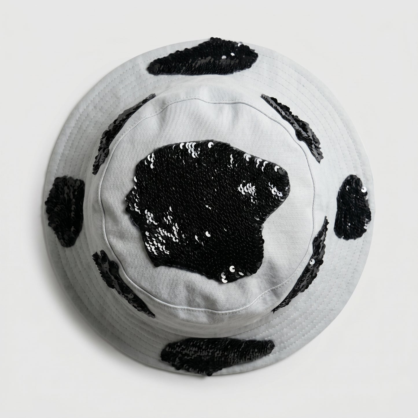 Sequined Patch Canvas Bucket Hat