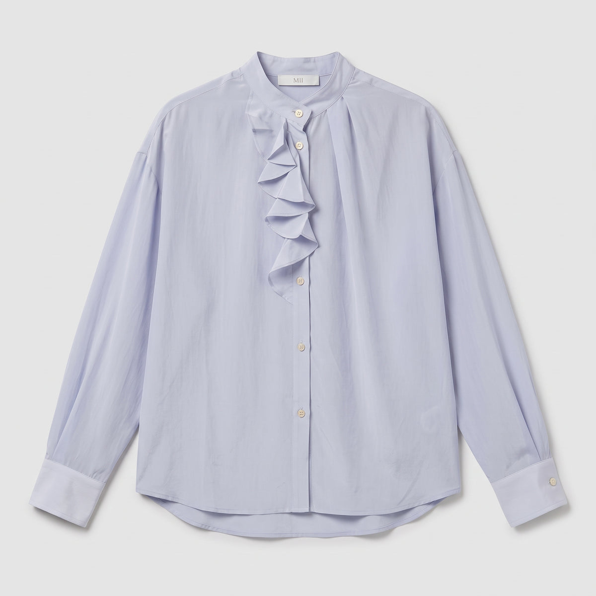 Ruffled Mandarin Collar Blouse