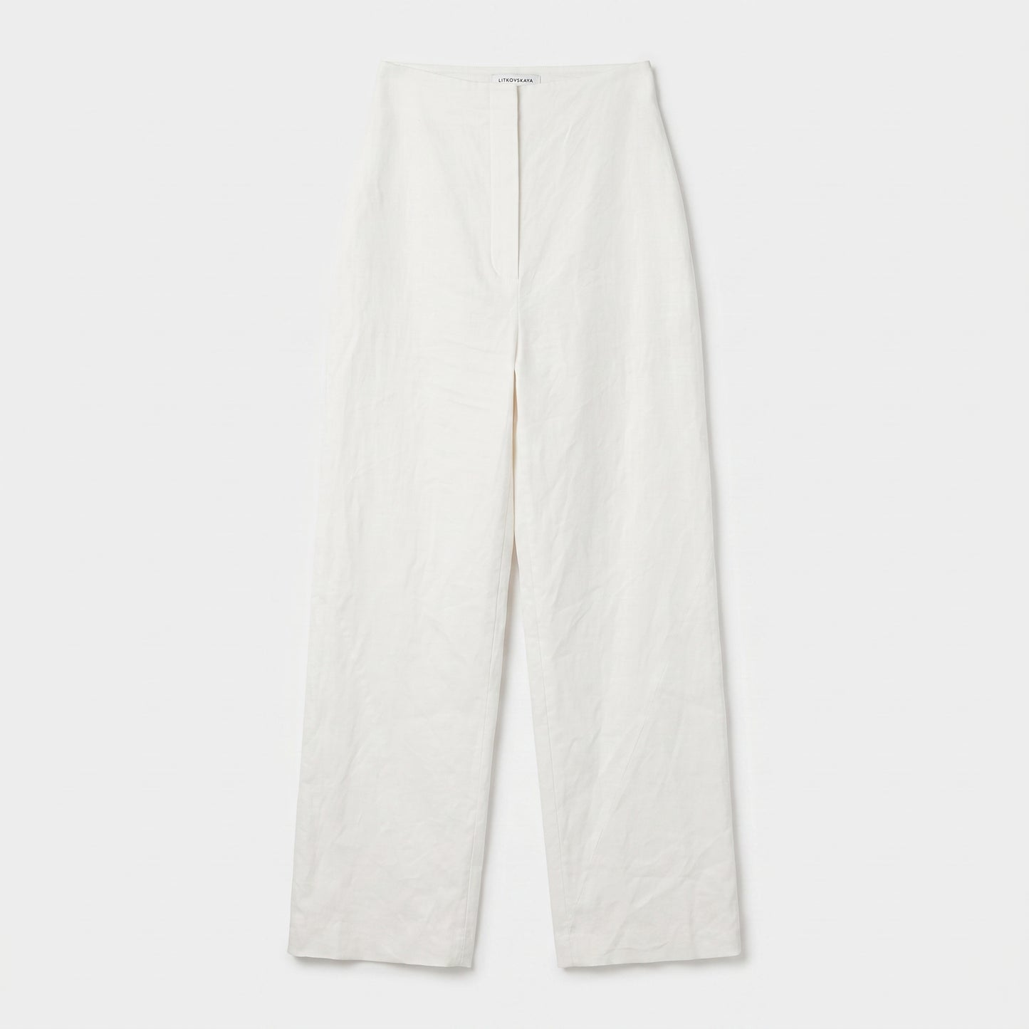 Minimalist High-Waisted White Trousers