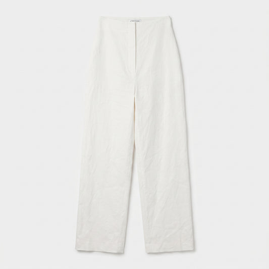 Minimalist High-Waisted White Trousers