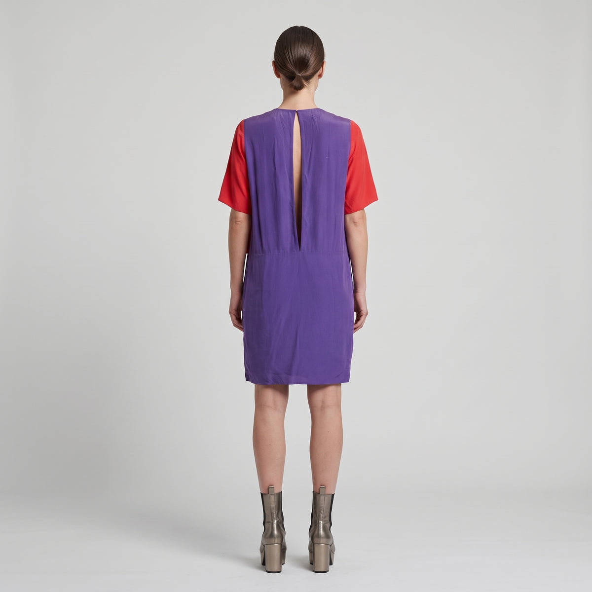 Two Tone Silk Layered Dress