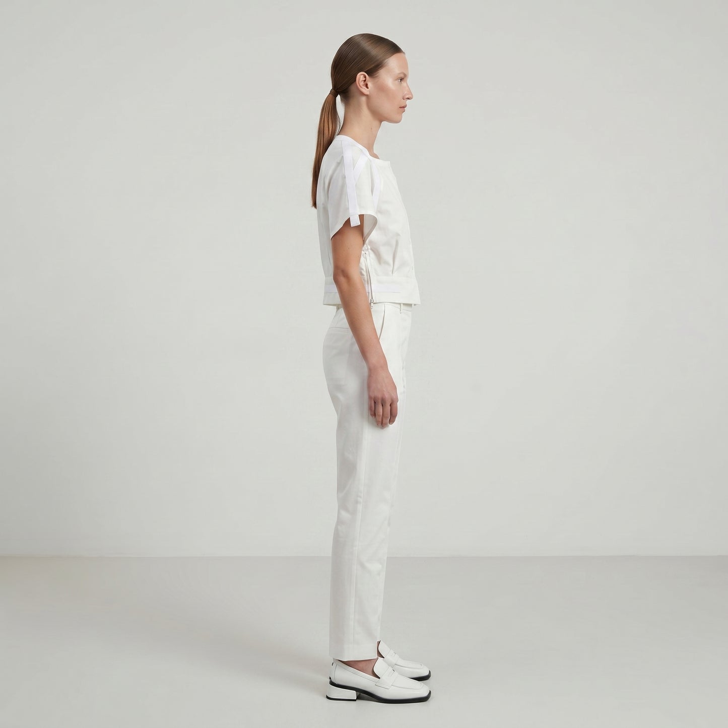 Minimalist White Buttoned Cropped Top