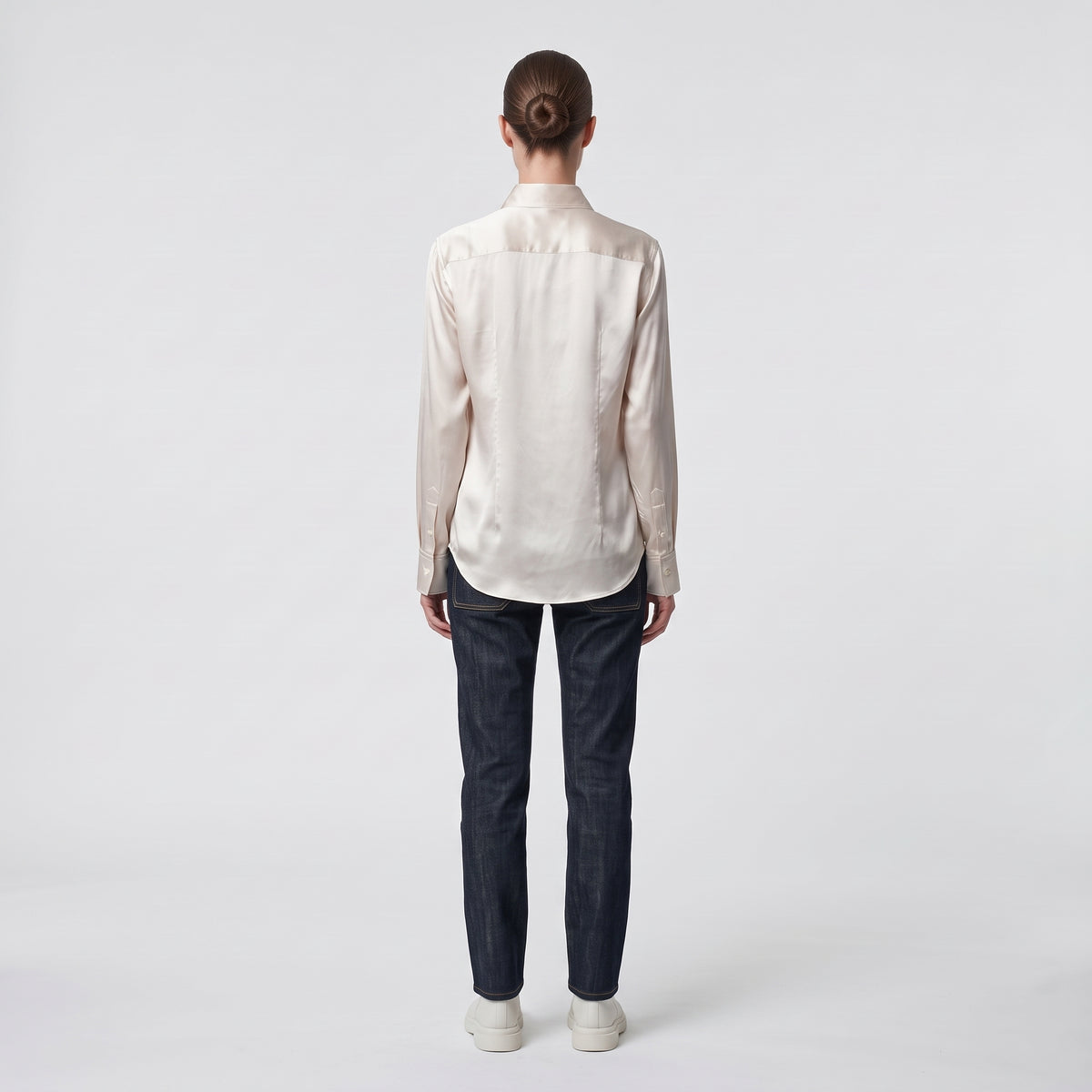 Lustrous Satin Button-Up Shirt