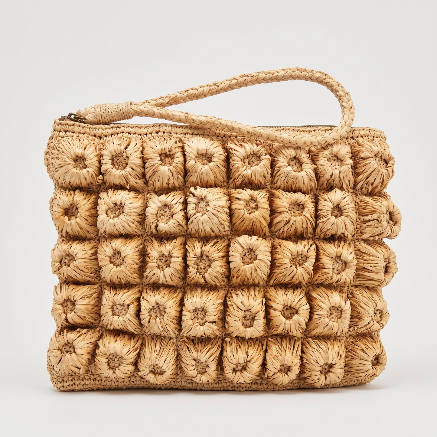 Textured Raffia Woven Clutch