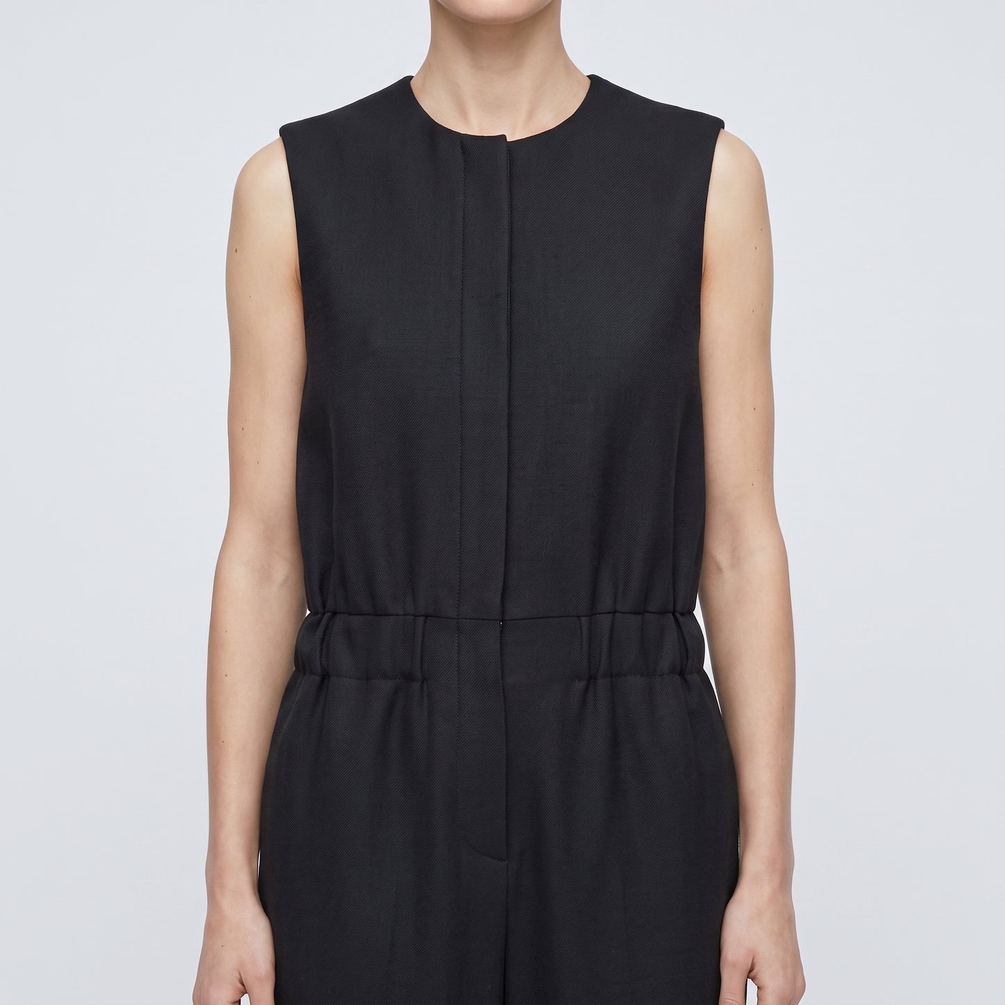 Sleeveless Tailored Black Jumpsuit