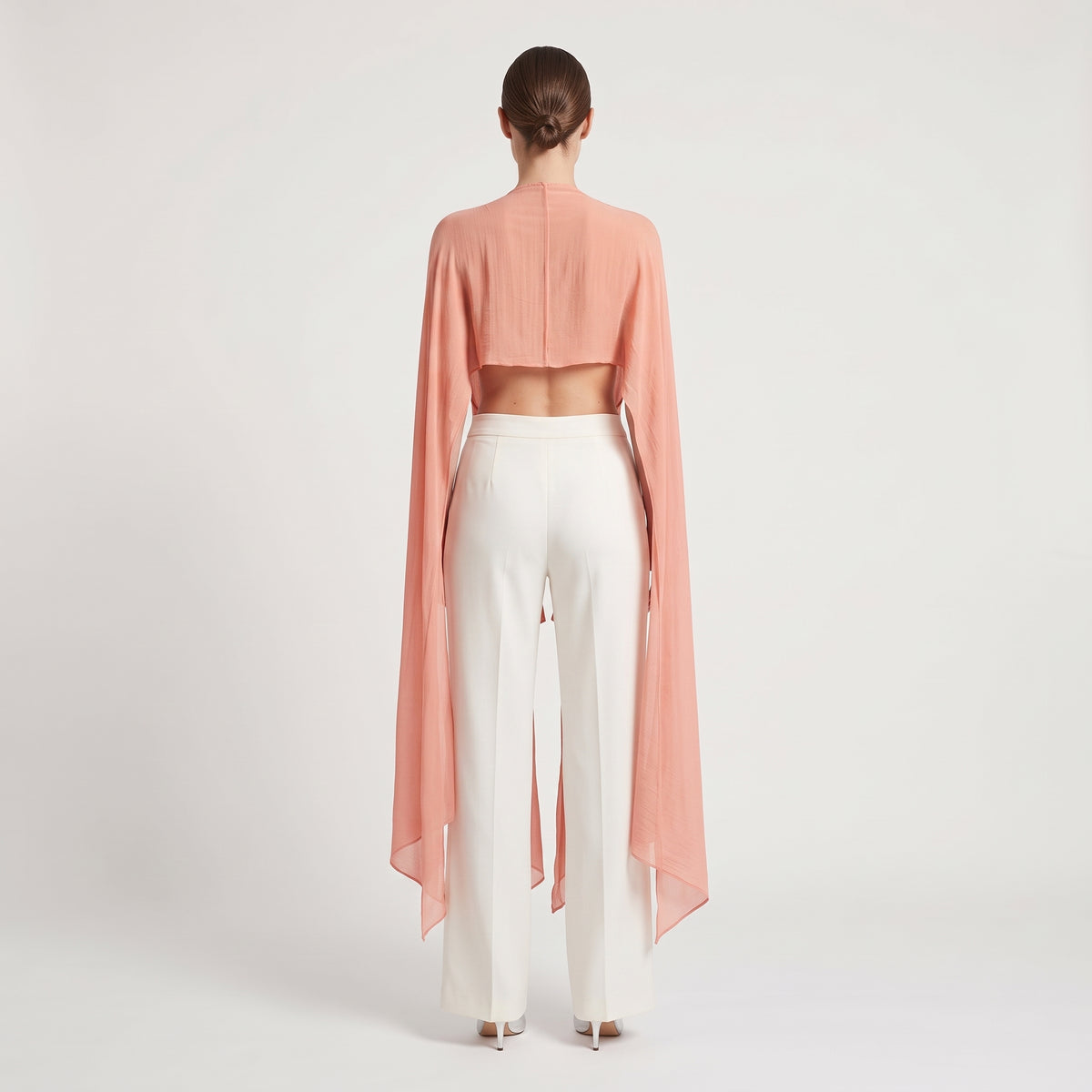 Draped Tie-Front Silk Blouse