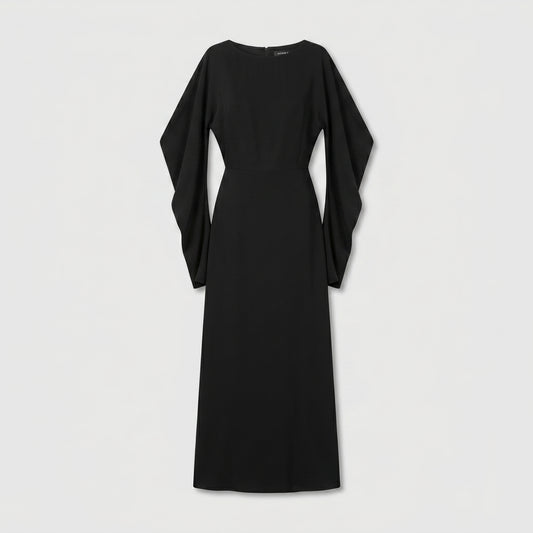 Elegant Cape Sleeve Maxi Dress