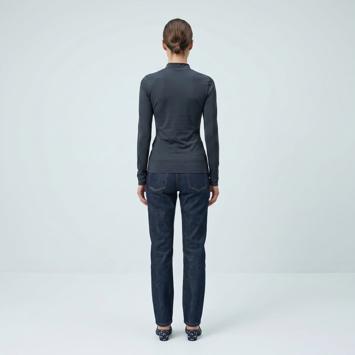 Essential Navy Mock Neck Top
