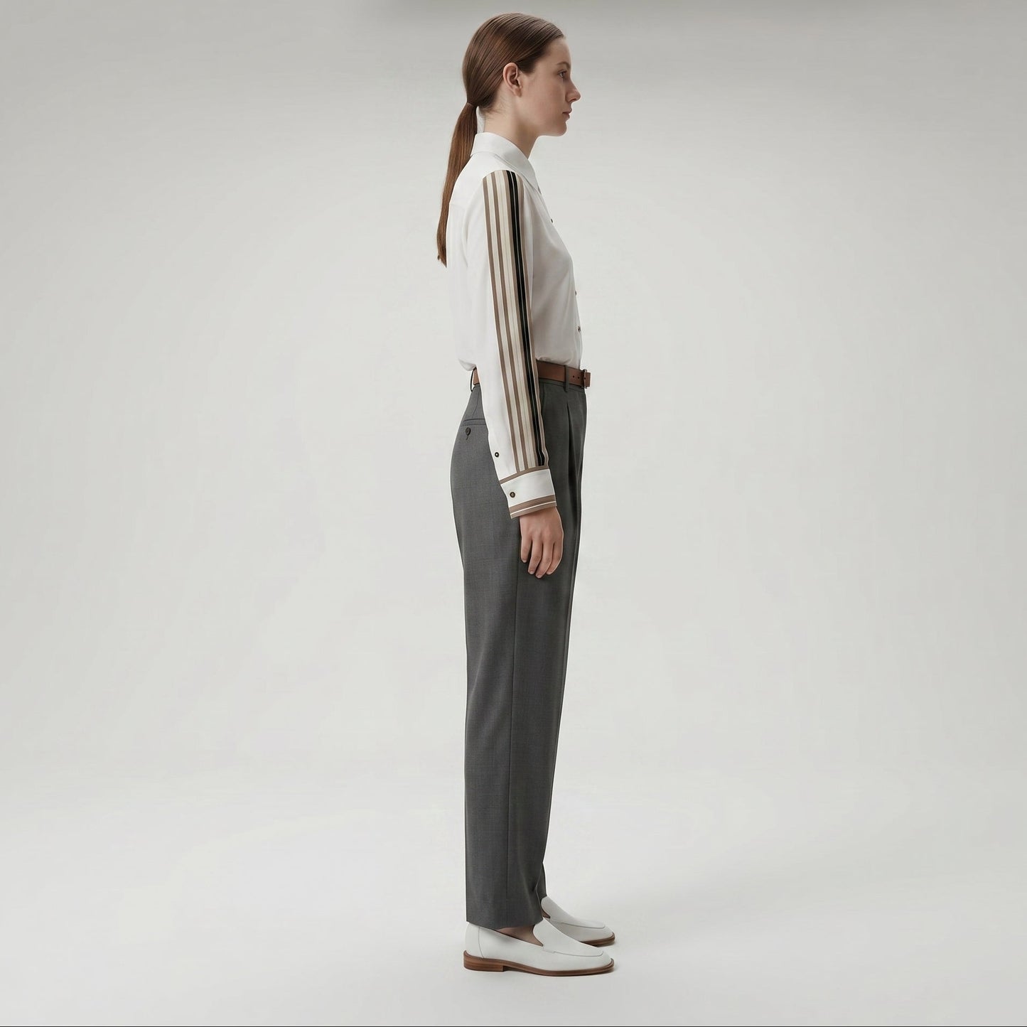 Striped Trim Classic Button-Down