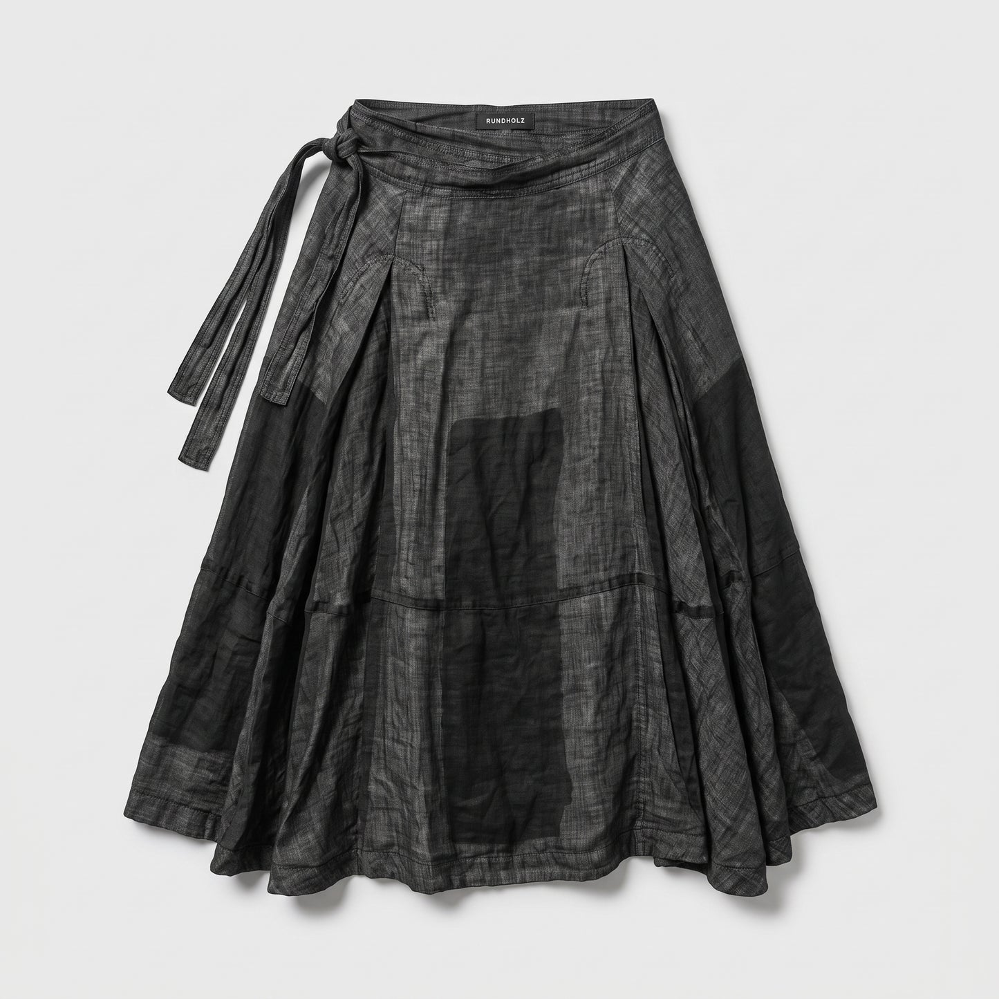 Textured Wrap Midi Skirt