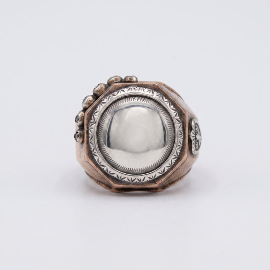 Engraved Vintage Mixed Metal Ring