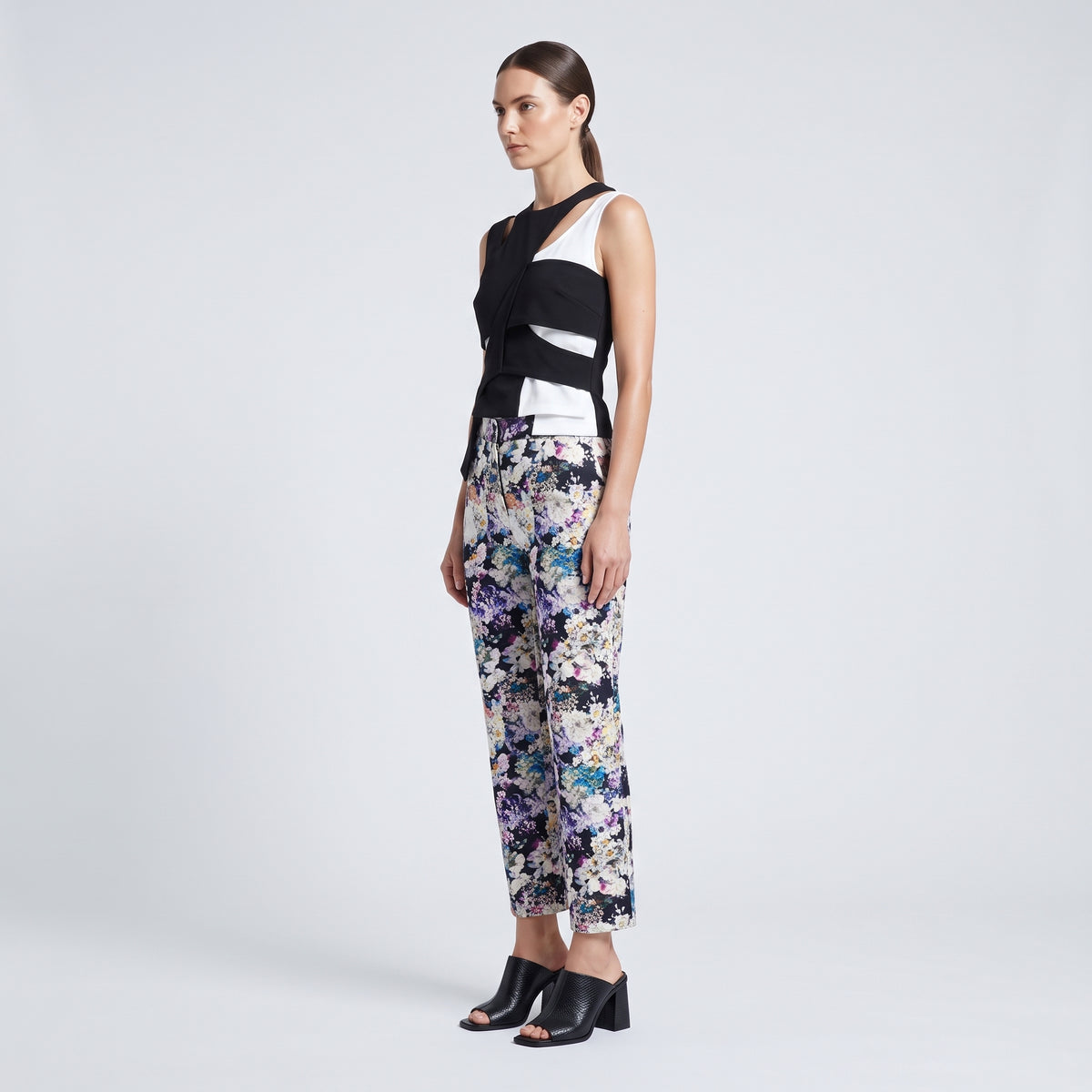 Floral Print Tailored Trousers