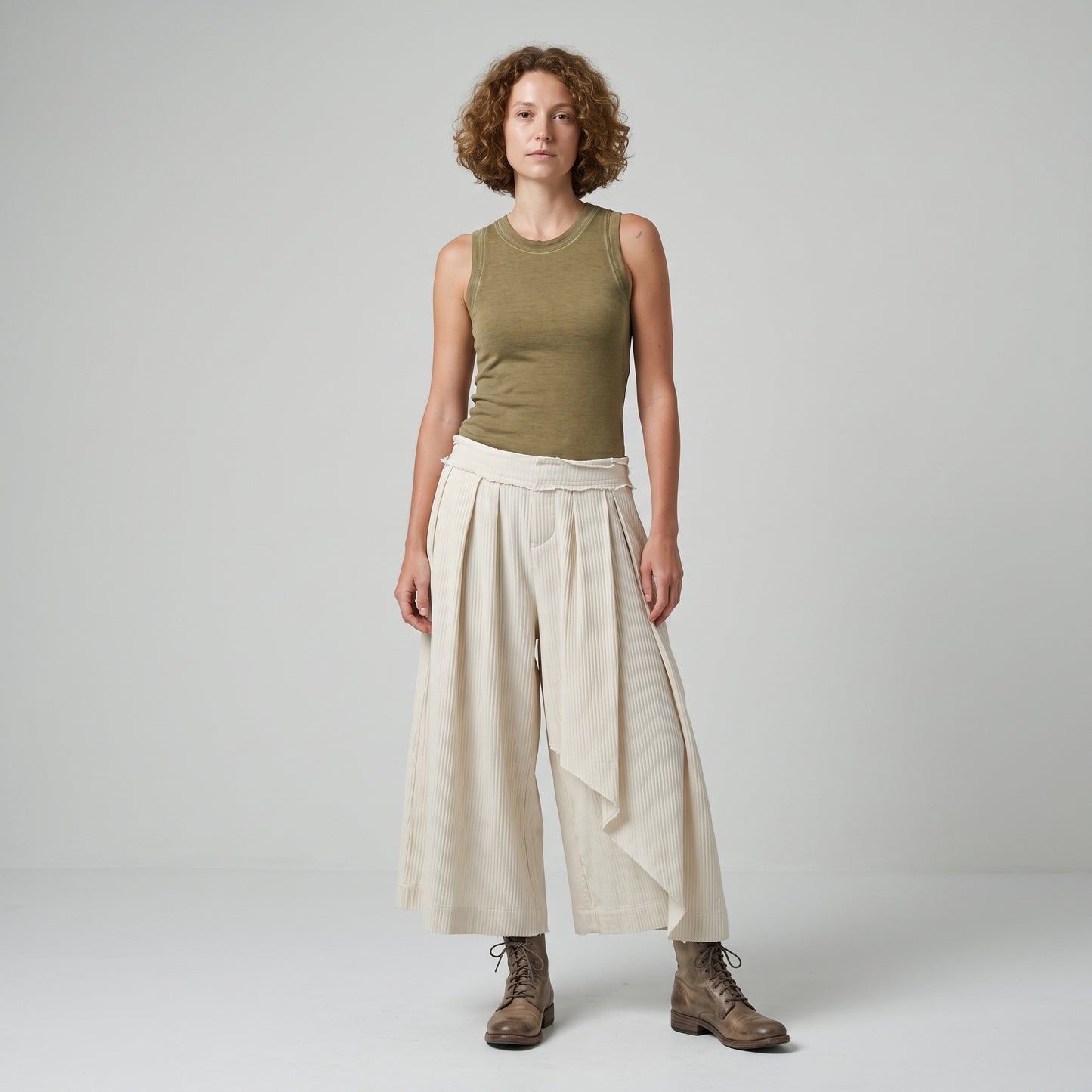 Washed Cotton Ribbed Tank Top