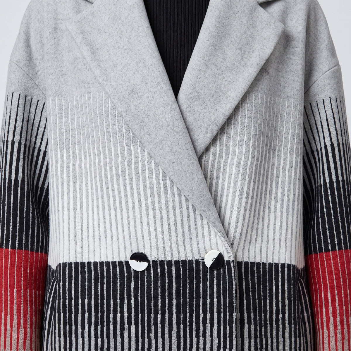 Colorblock Structured Wool Coat