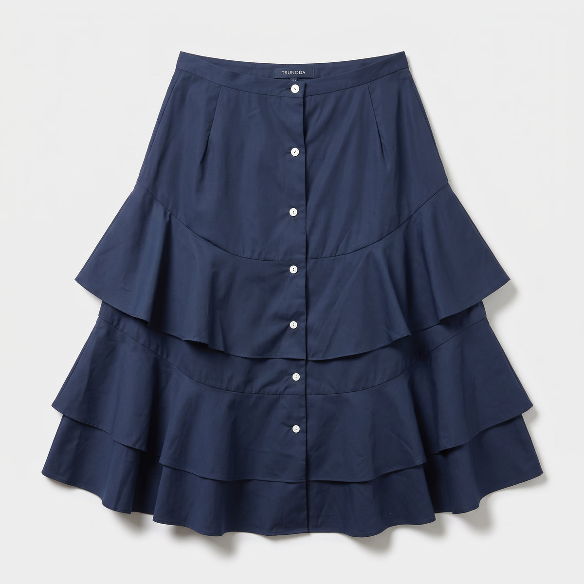 Tiered Button Down Midi Skirt