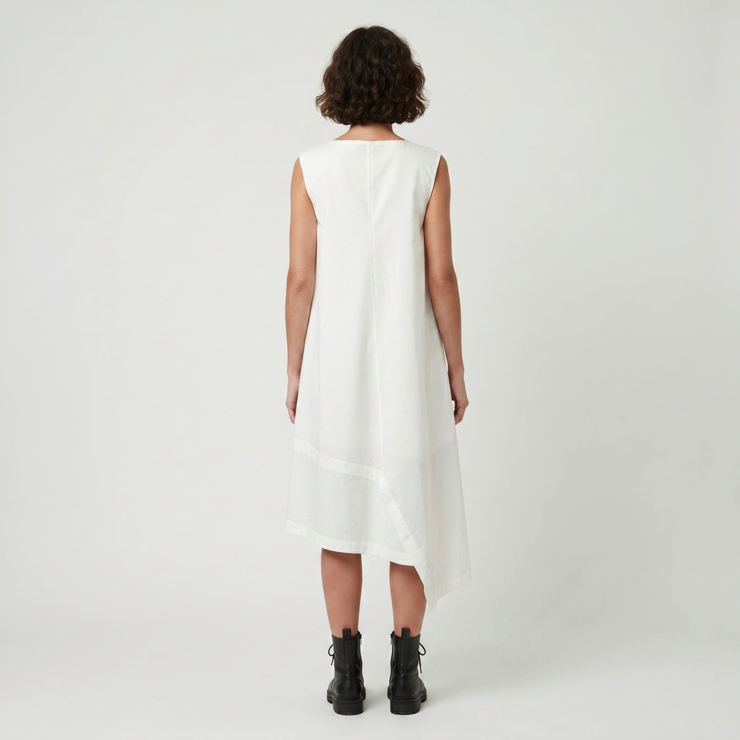 Asymmetric Graphic V-Neck Dress