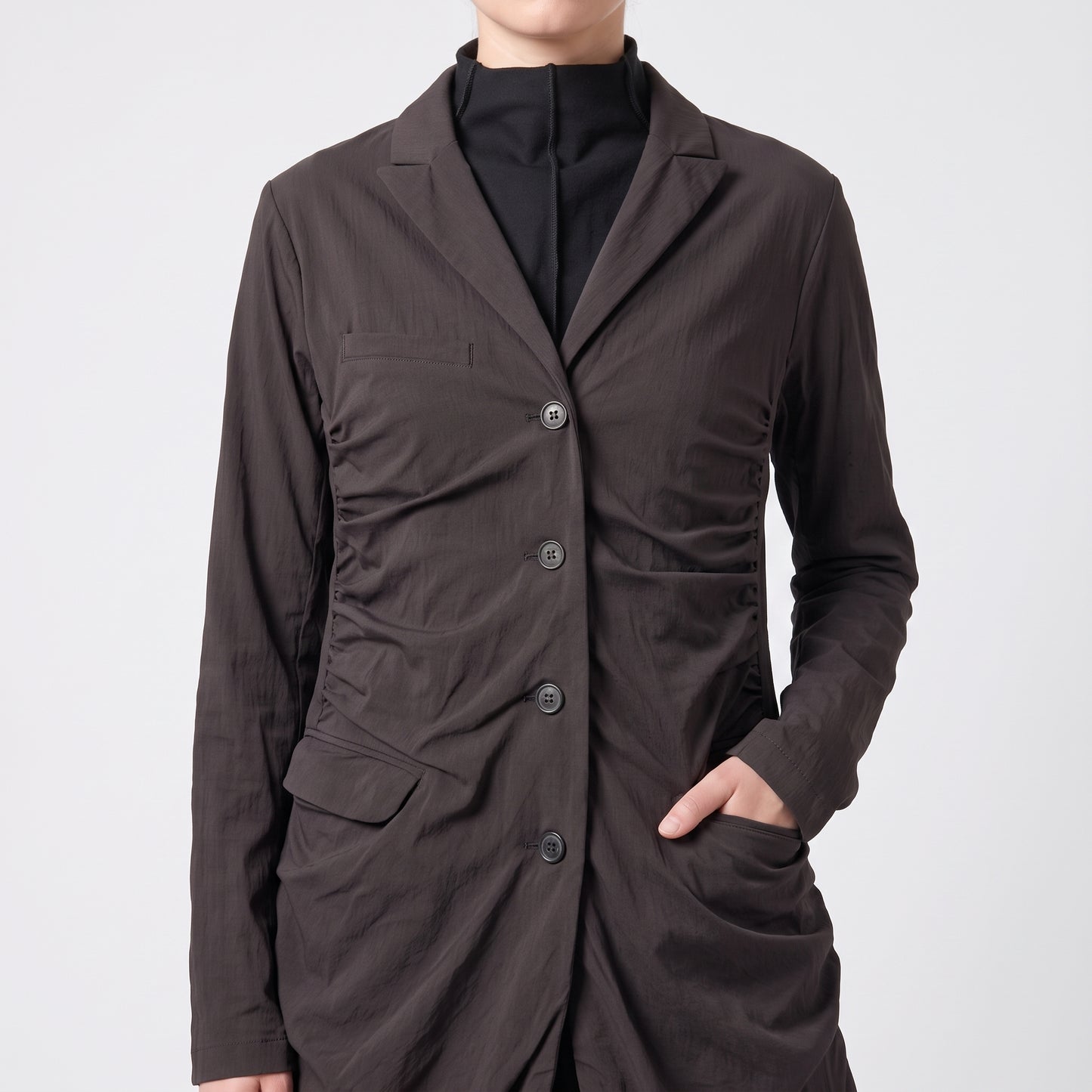 Ruched Tailored Longline Blazer
