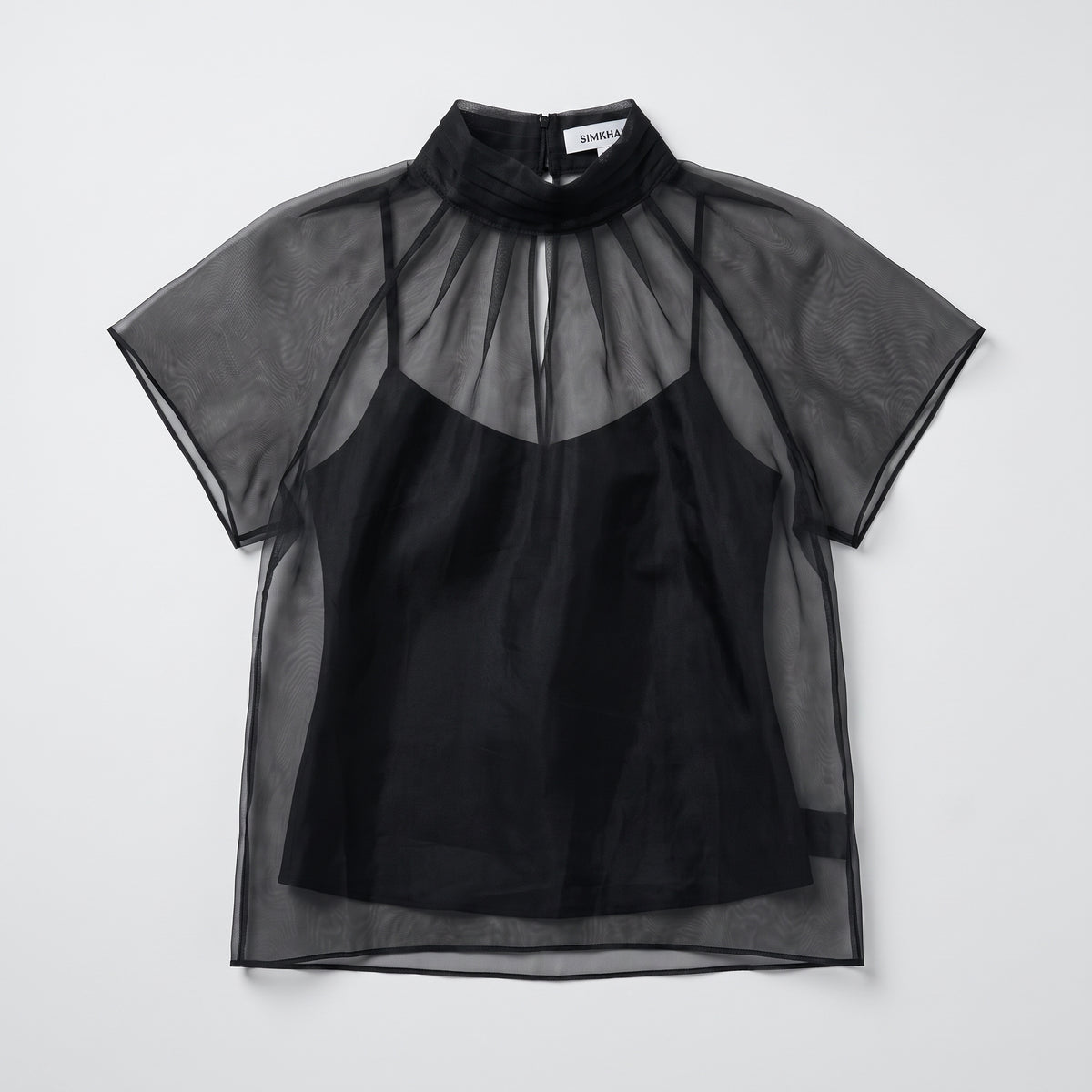 Sheer Mock Neck Blouse