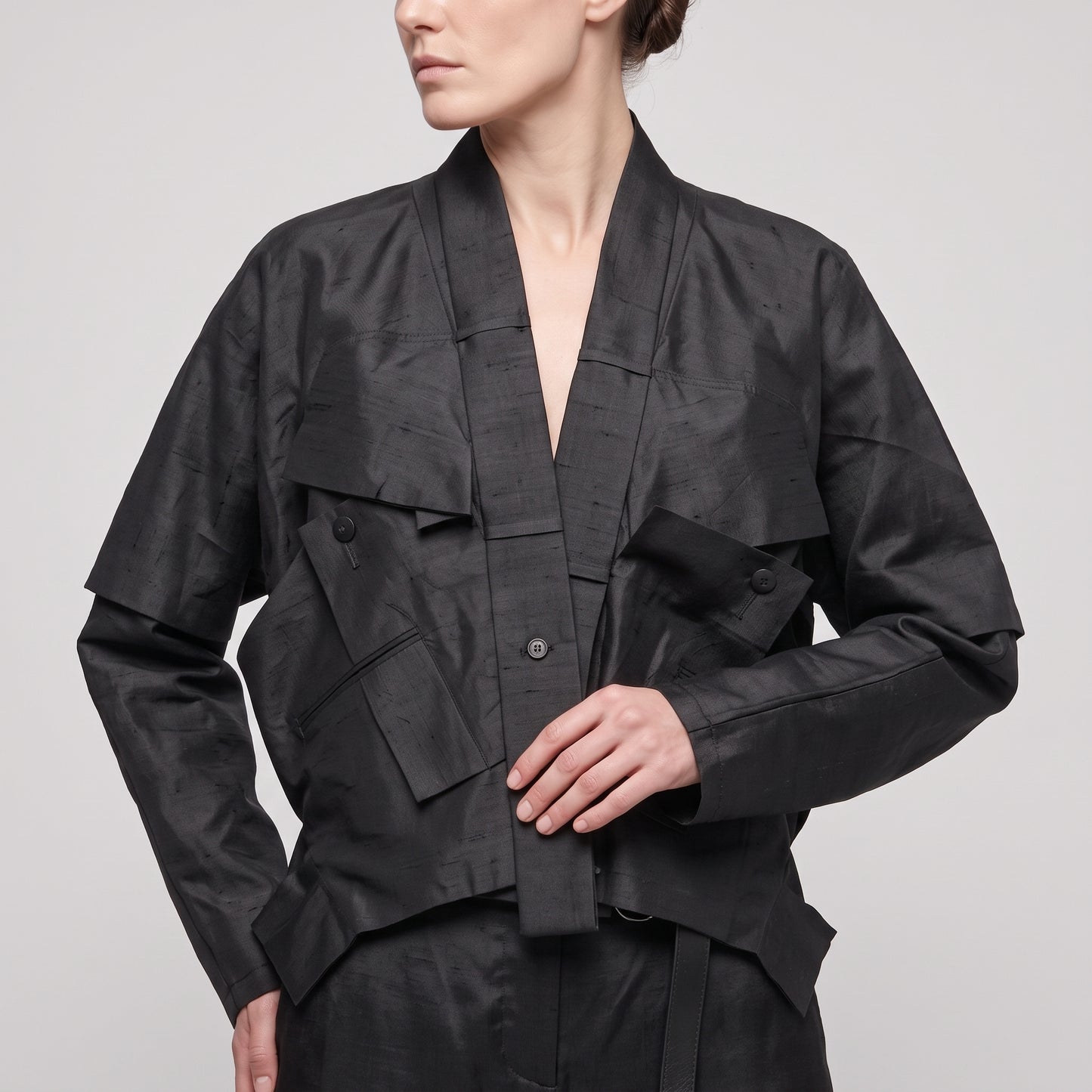 Architectural Layered Utility Jacket