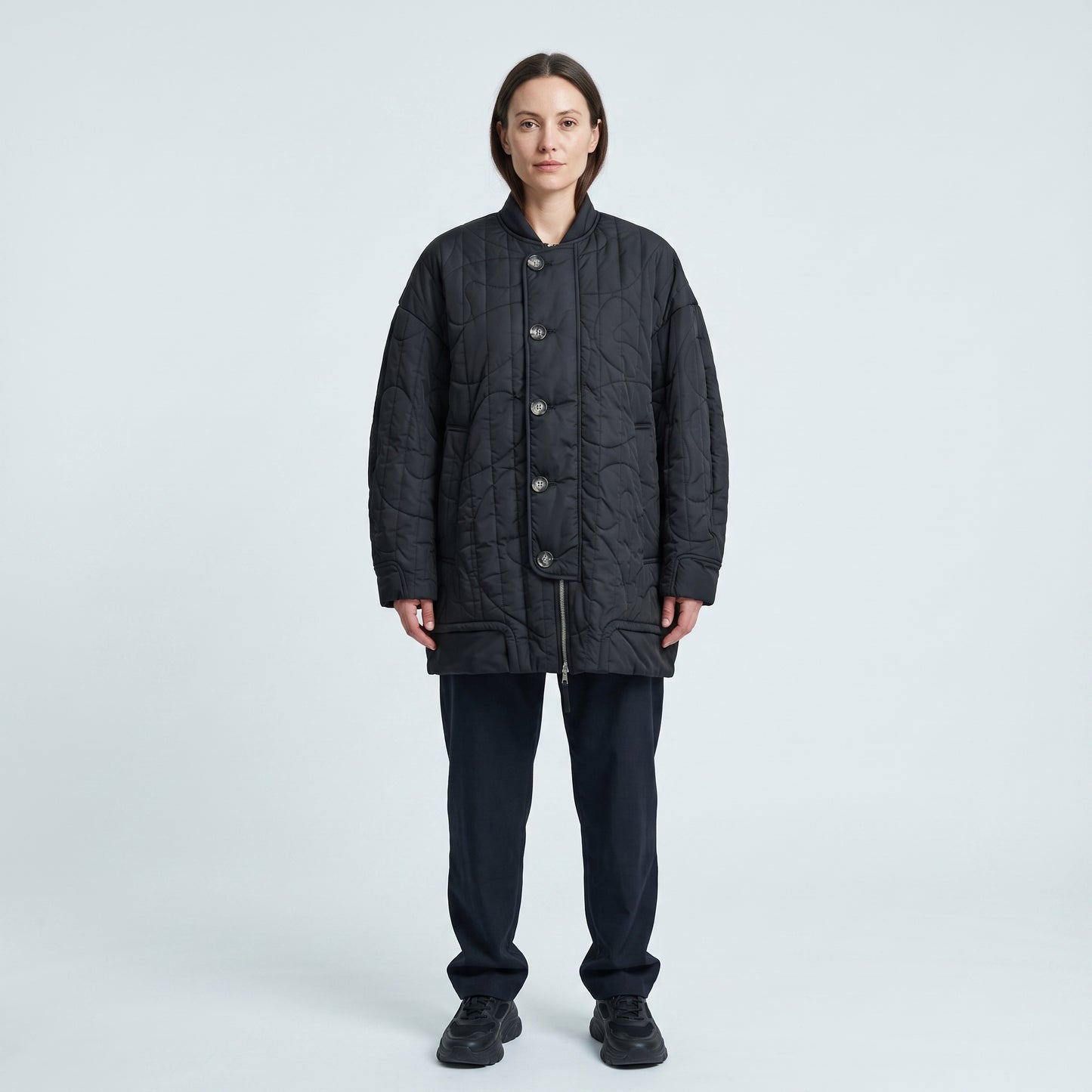 Quilted Oversized Bomber Jacket