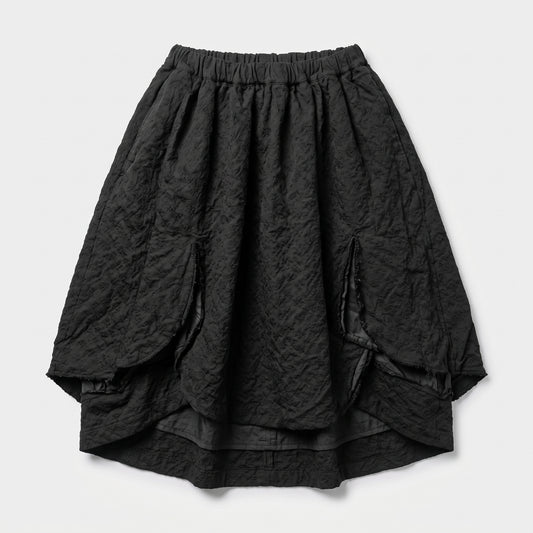 Textured Black Voluminous Skirt