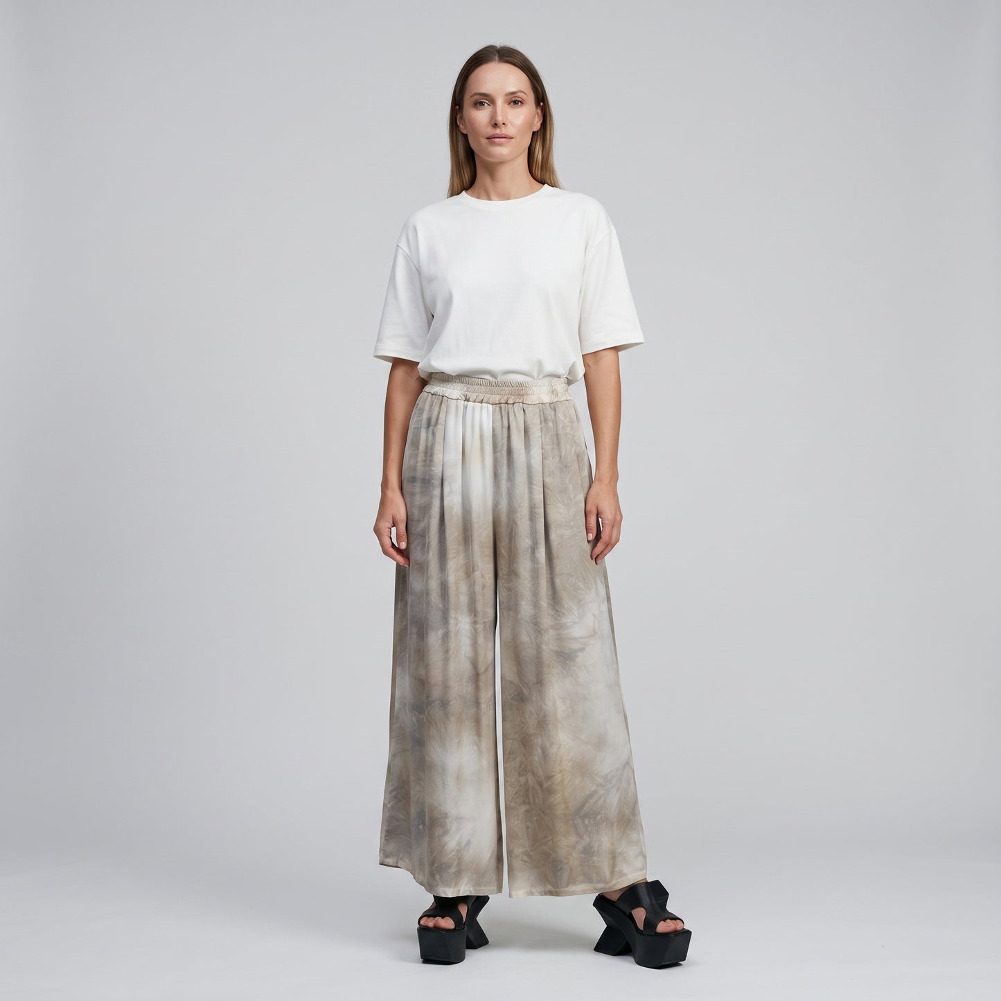 Abstract Tie-Dye Wide-Leg Trousers