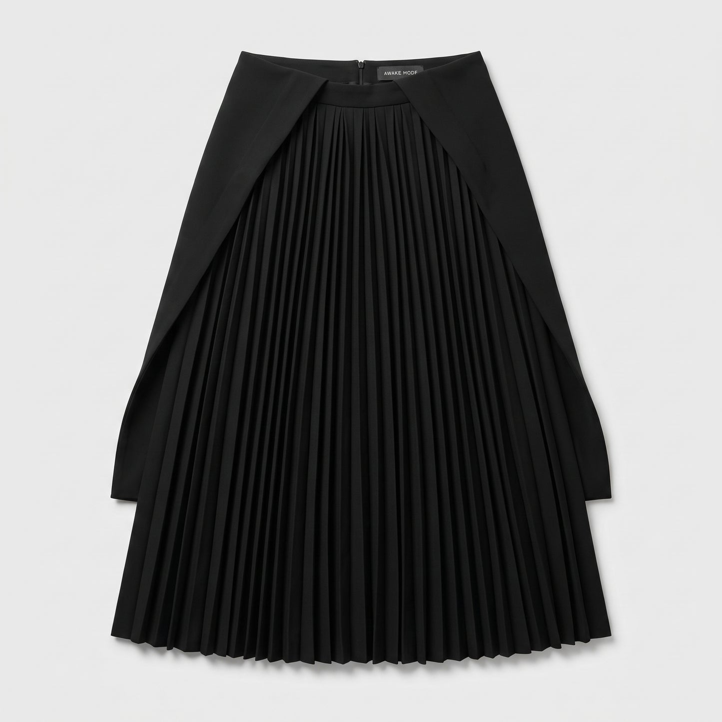 Structured Black Pleated Skirt