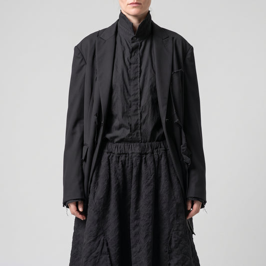 Textured Black Voluminous Skirt