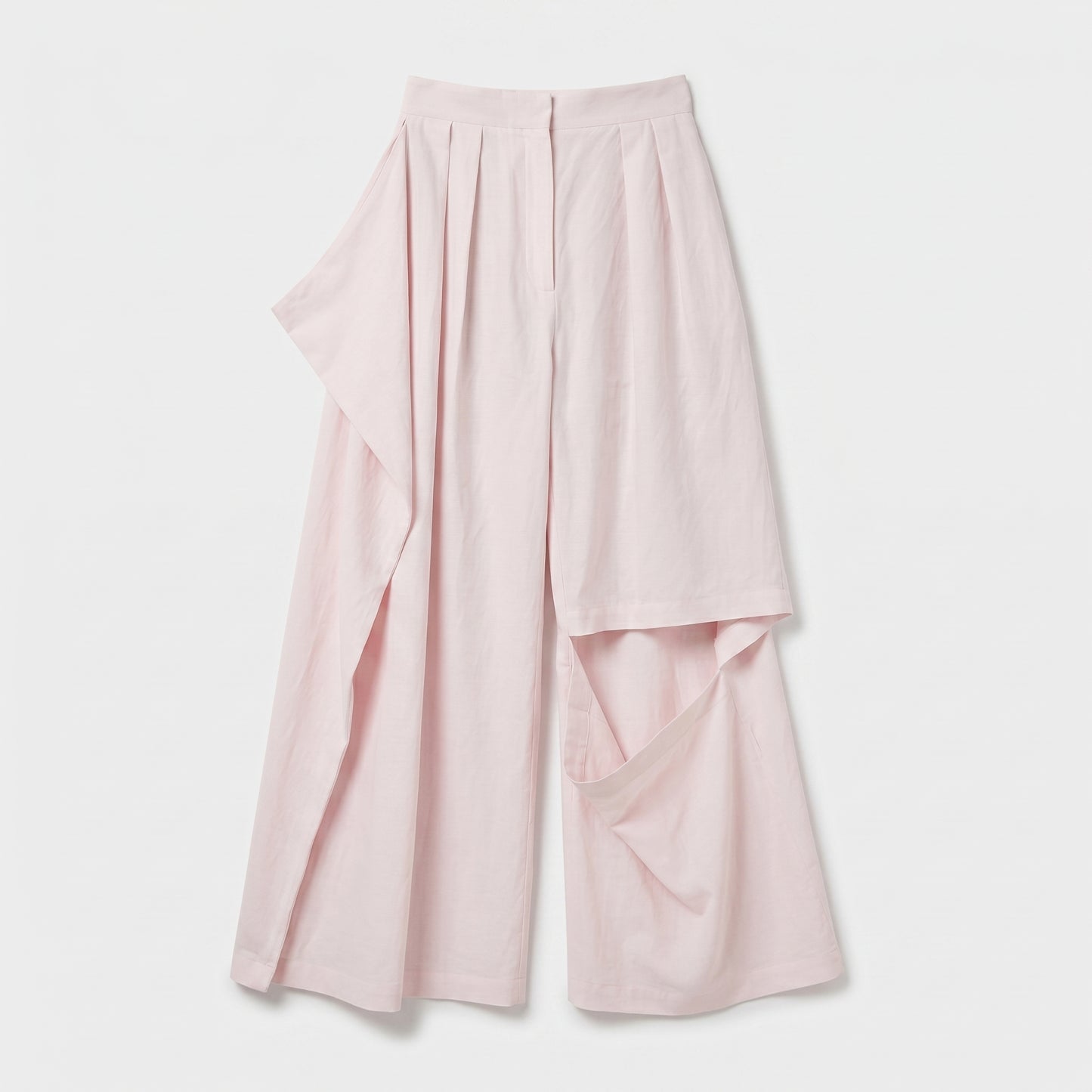 Asymmetric Drape Wide Leg Trousers