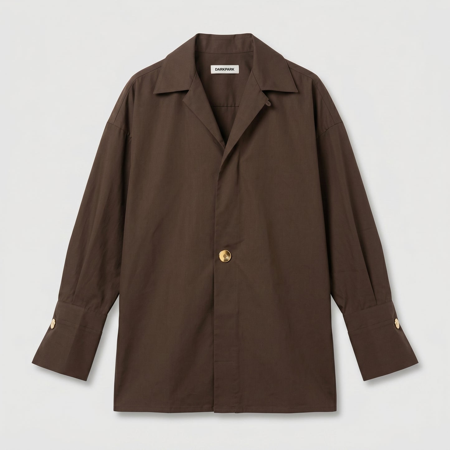 Structured Brown Button-Up Shirt