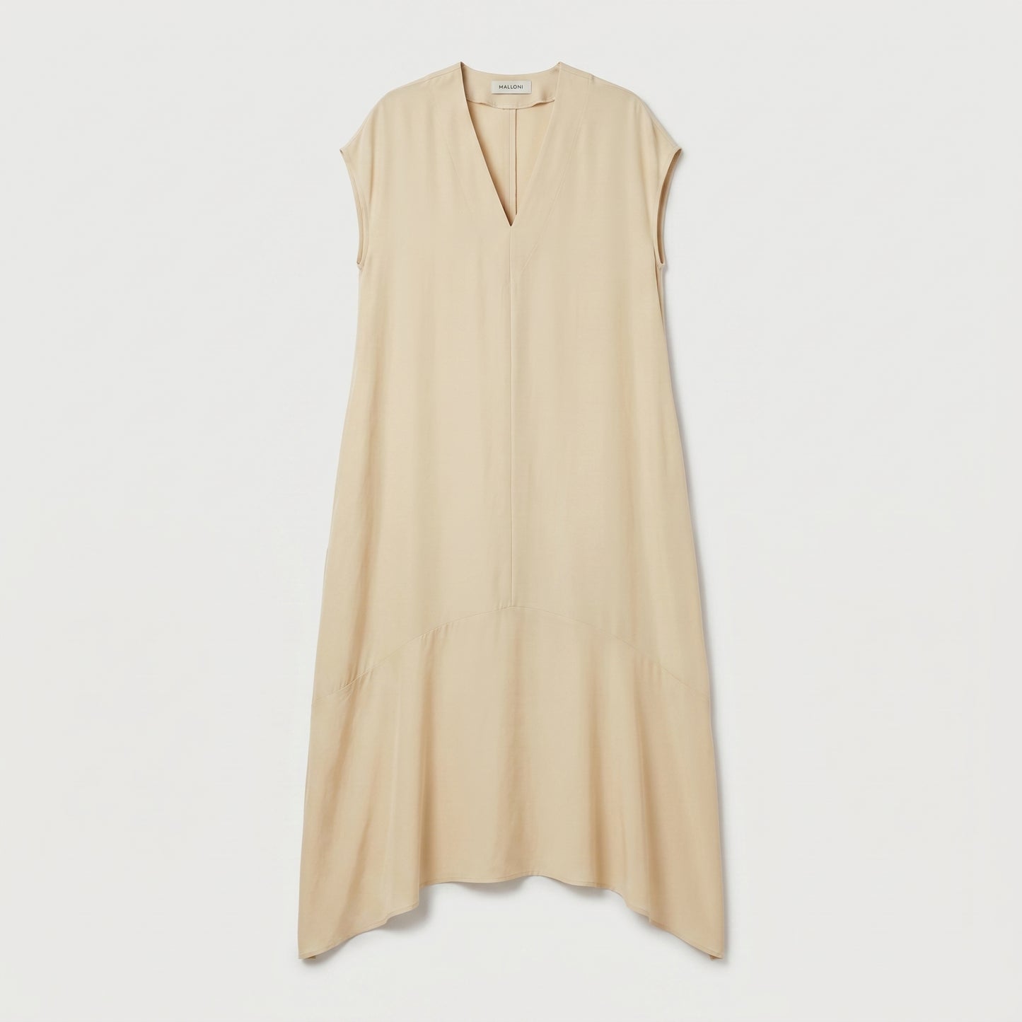 Asymmetric V-Neck Midi Dress