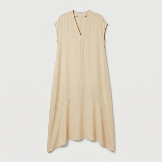 Asymmetric V-Neck Midi Dress