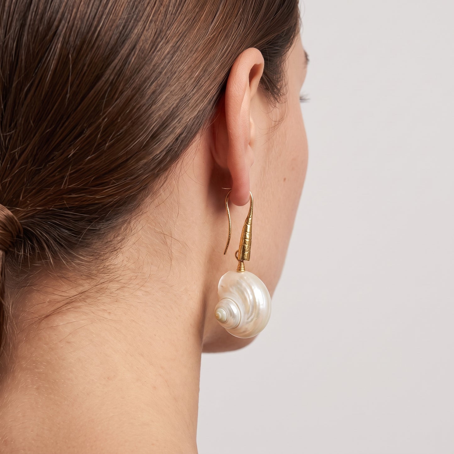 Iridescent Shell Drop Earrings