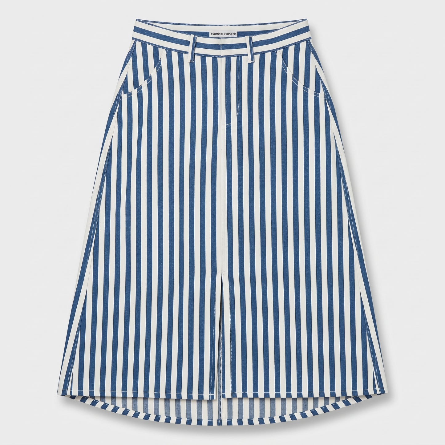 Striped High-Waisted A-Line Skirt