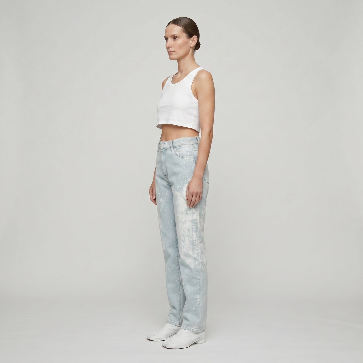 Paint Splattered Straight Jeans
