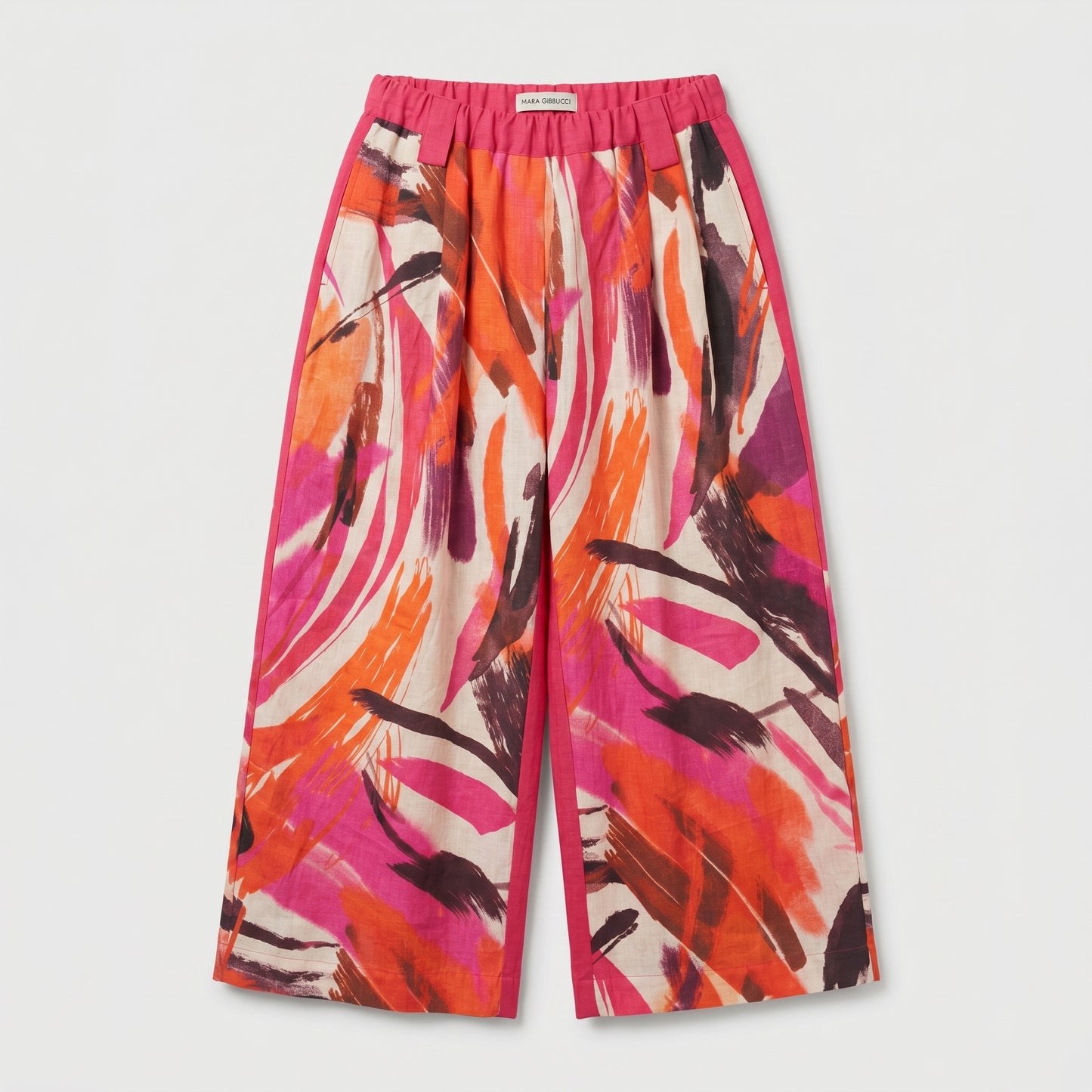 Abstract Print Wide Leg Trousers