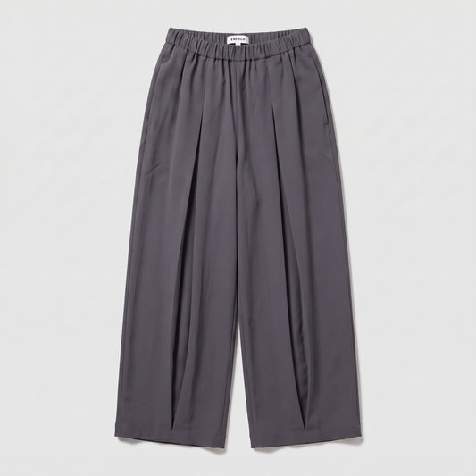 Pleated Wide Leg Charcoal Trousers