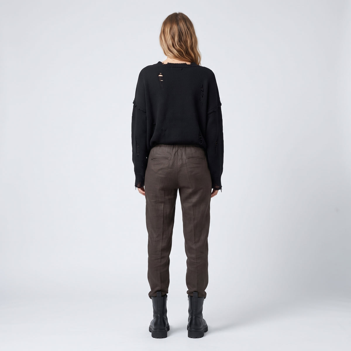 Tailored Dark Brown Slim Trousers