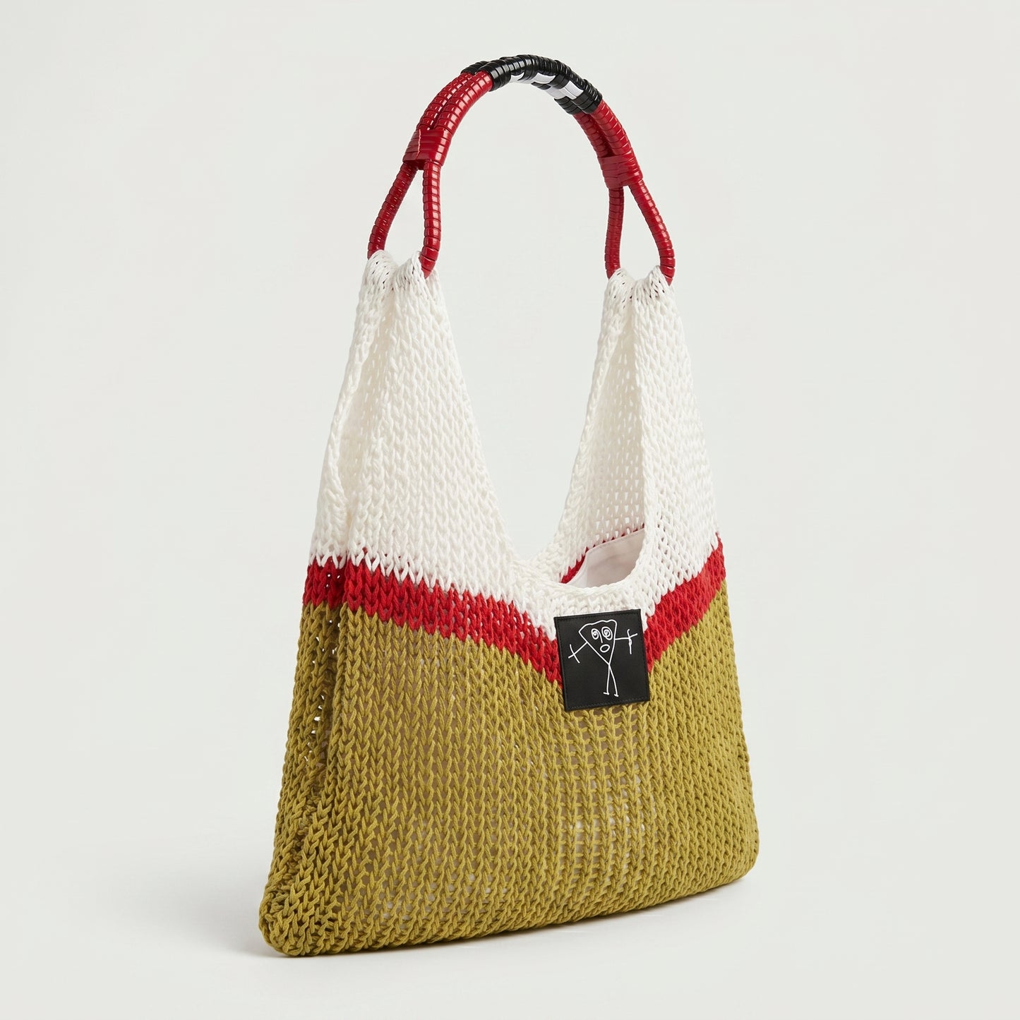 Colorblock Crochet Tote Bag