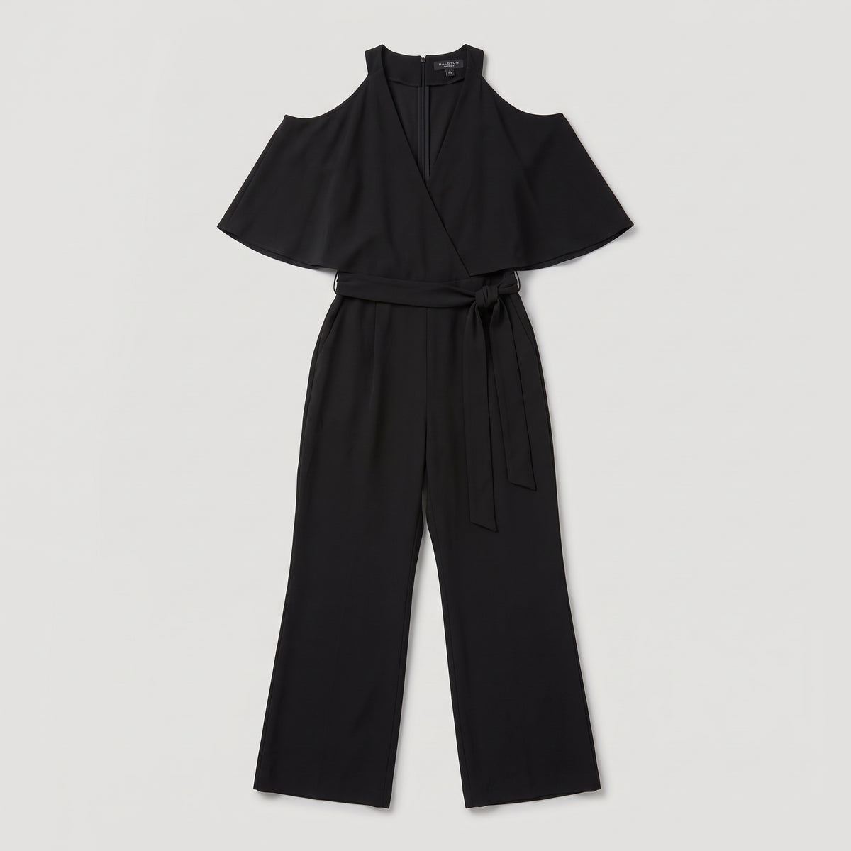 Elegant Cold Shoulder Belted Jumpsuit