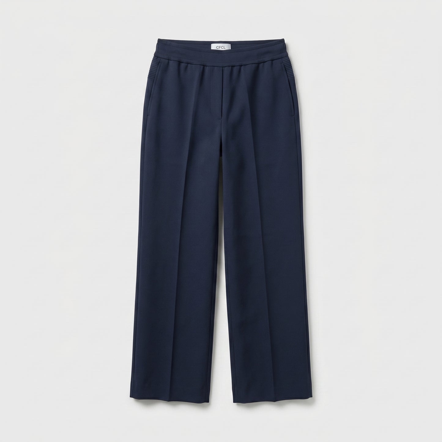 Tailored Navy Wide-Leg Trousers