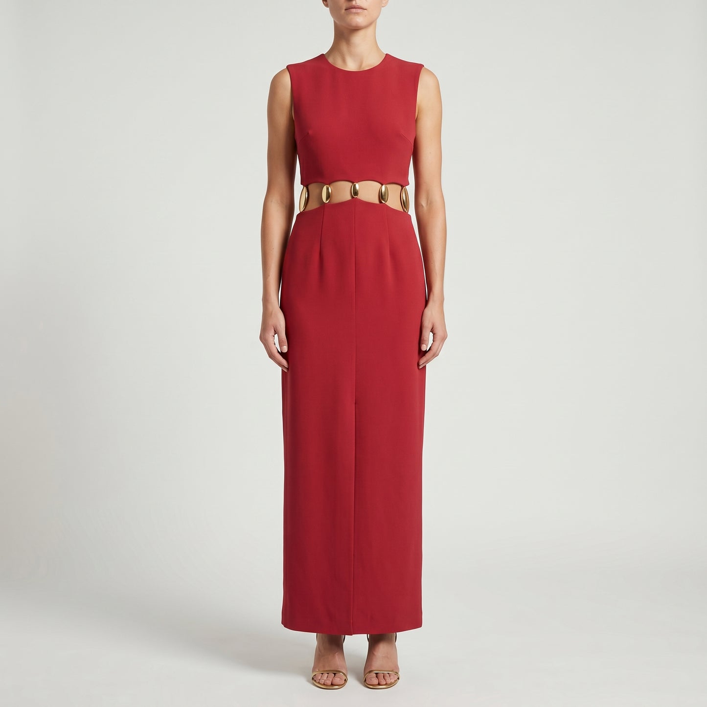 Cutout Embellished Midi Sheath Dress