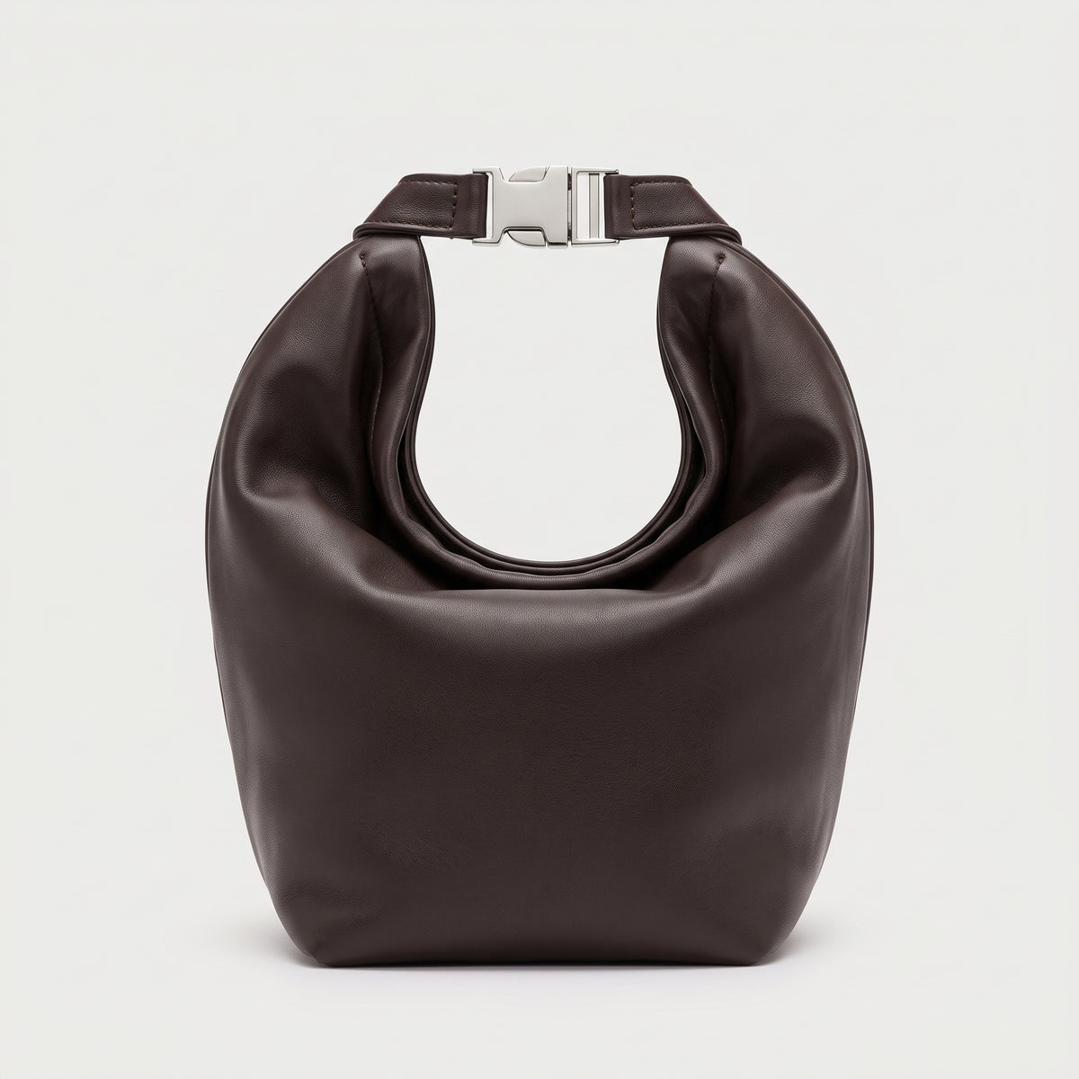 Soft Leather Buckle Hobo Bag