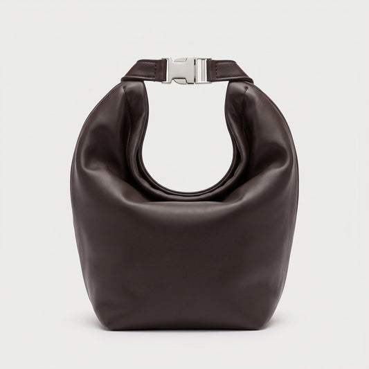 Soft Leather Buckle Hobo Bag