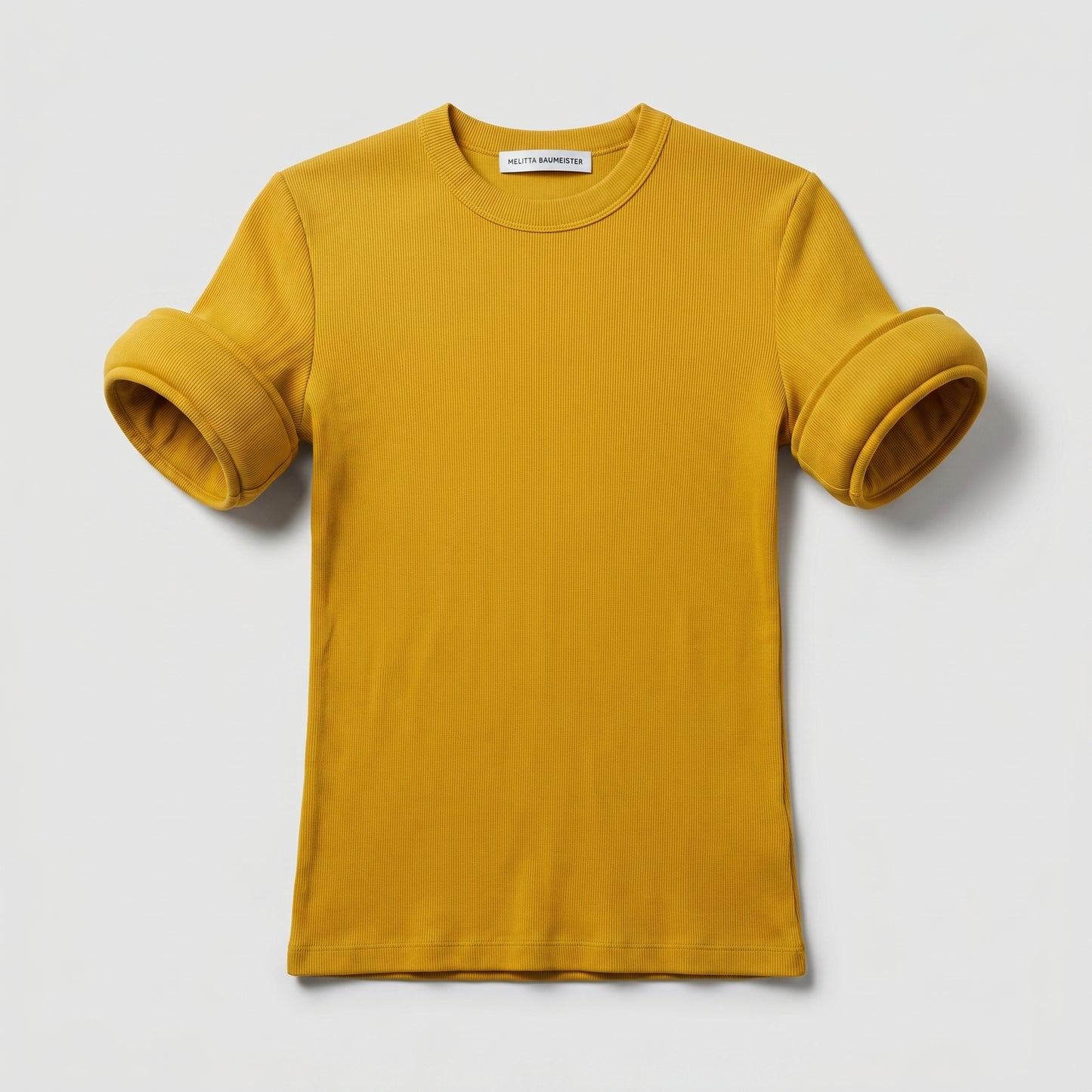 Sculptural Ribbed Mustard T-Shirt